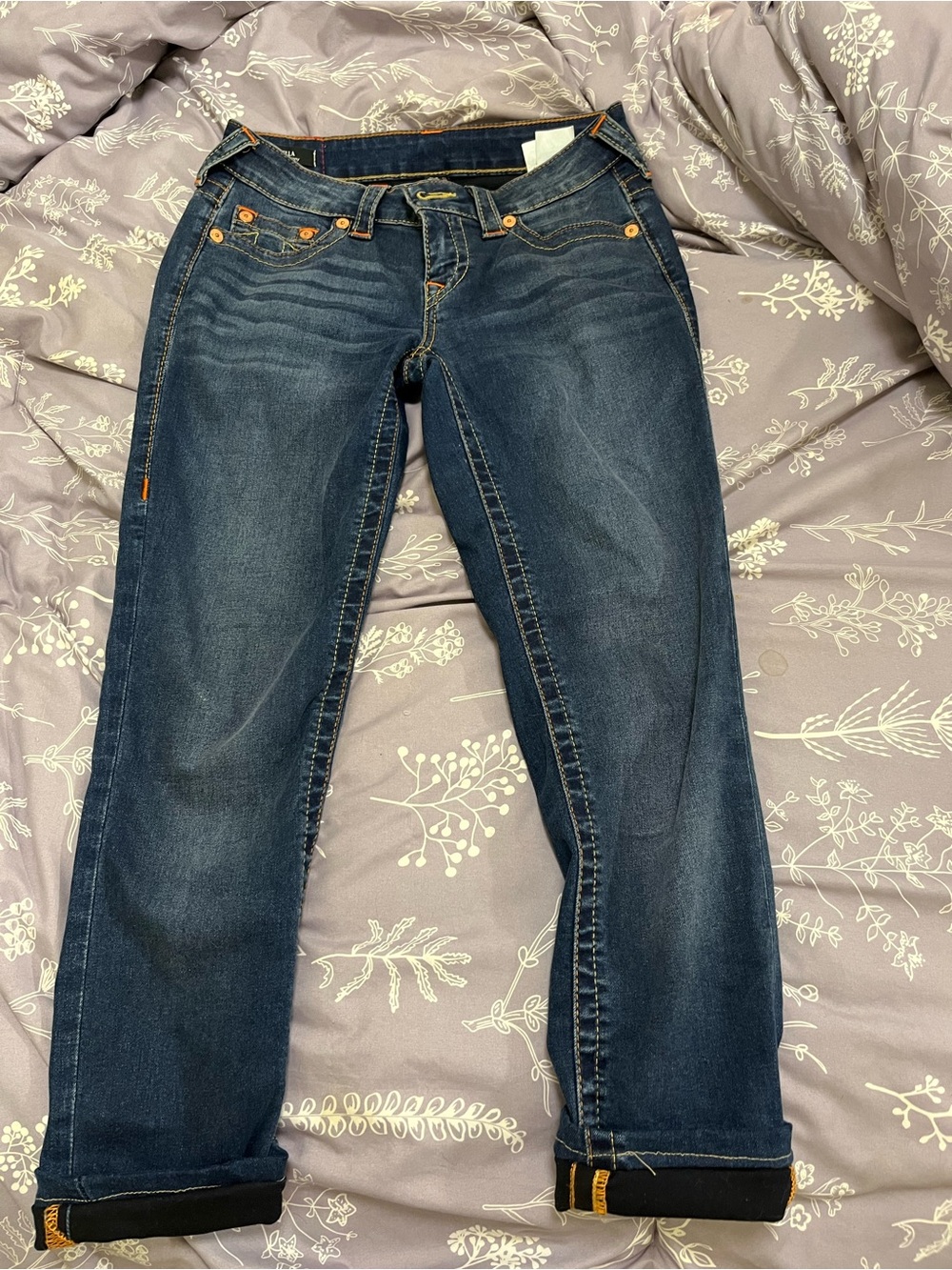 True Religion Women's Straight Leg Jeans - Dark Blue